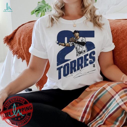 Gleyber Torres number 25 New York Yankees signature catch the ball shirt
