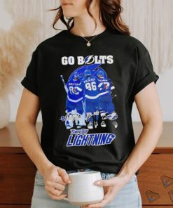 Go Bolts Tampa Bay Lightning ice hockey player signatures shirt