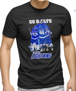 Go Bolts Tampa Bay Lightning ice hockey player signatures shirt