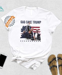 God Save Trump 2024 Fist Rally Trump Rally 2024 Trump Shooting Shirt