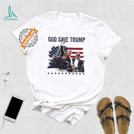 God Save Trump 2024 Fist Rally Trump Rally 2024 Trump Shooting Shirt