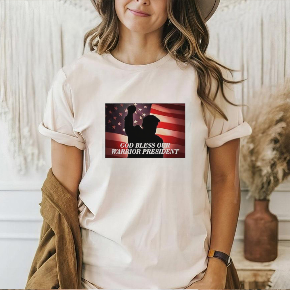 God bless our warrior president Trump flag shirt