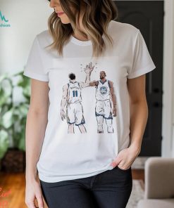 Golden State Warriors Klay Thompson and Kevin Durant high five cartoon shirt