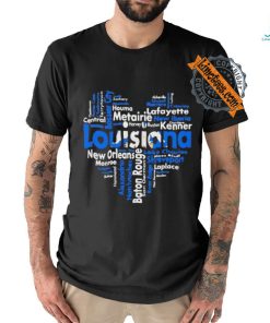Heart Louisiana all names of cities shirt