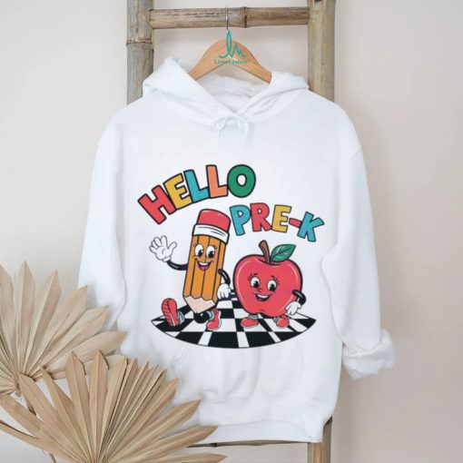 Hello PreK Preschool Pencil And Apple Friends Shirt