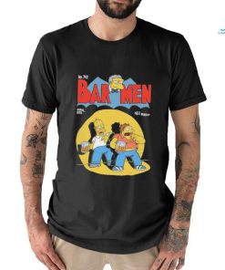 Homer Barney and Moe in the style of of a vintage Batman comic cover shirt