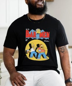Homer Barney and Moe in the style of of a vintage Batman comic cover shirt