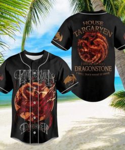 House Targaryen Fire And Blood Dragonstone Baseball Jersey