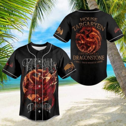 House Targaryen Fire And Blood Dragonstone Baseball Jersey