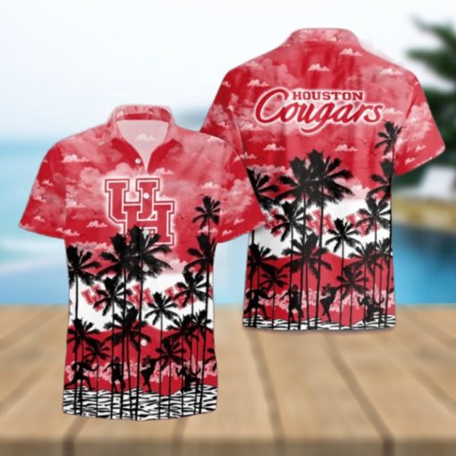 Houston Cougars Palms Tree Hawaiian Shirt