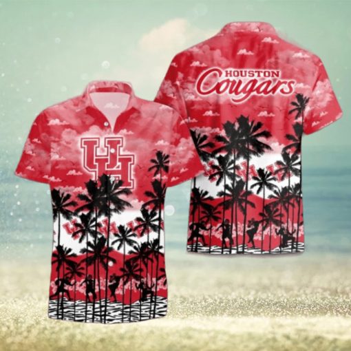 Houston Cougars Palms Tree Hawaiian Shirt