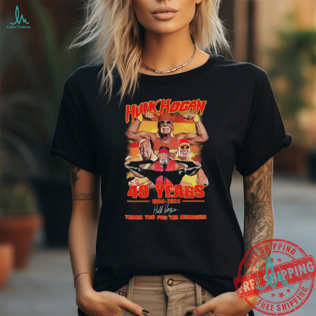Hulk Hogan 40 Years 1984 2024 Thank You For The Memories Signature Shirt Hulk Hogan 40 Years 1984 2024 Thank You For The Memories Signature Shirt