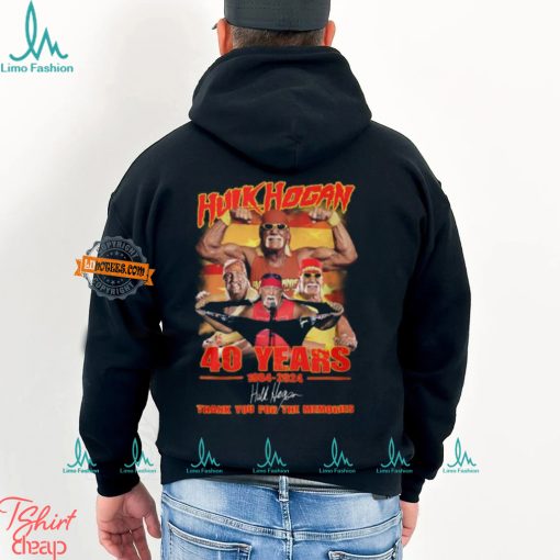 Hulk Hogan 40 Years 1984 2024 Thank You For The Memories T Shirt