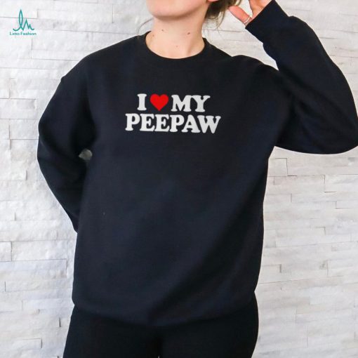 I Love Heart My Peepaw T Shirt