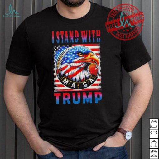 I stand with Trump Maga America flag shirt