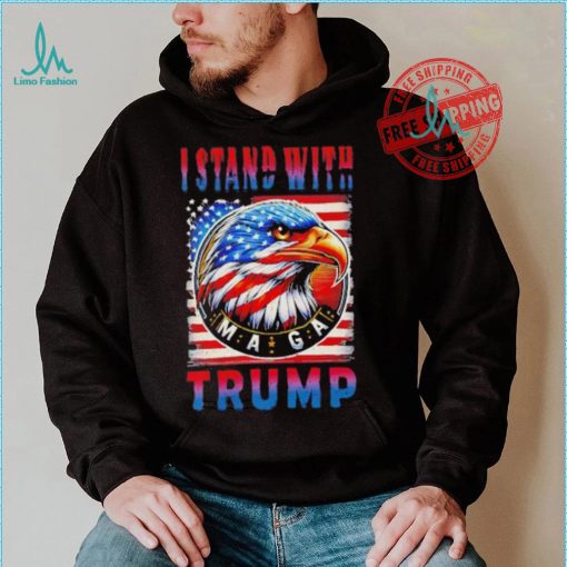 I stand with Trump Maga America flag shirt