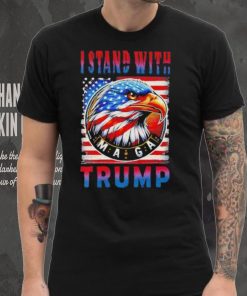 I stand with Trump Maga America flag shirt