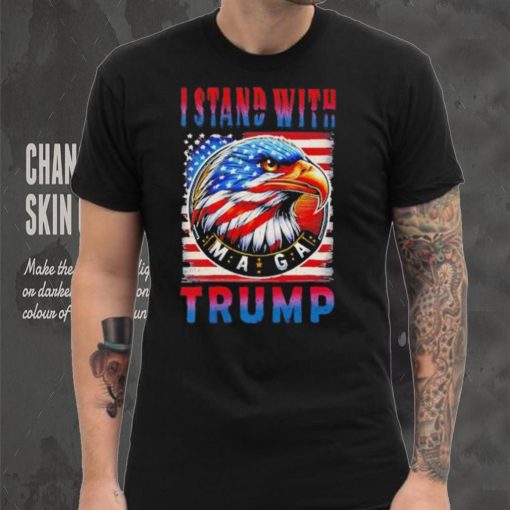 I stand with Trump Maga America flag shirt