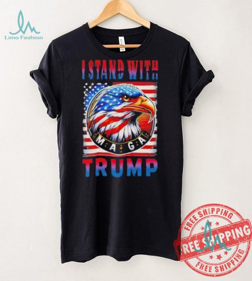 I stand with Trump Maga America flag shirt