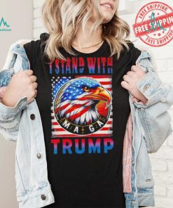 I stand with Trump Maga America flag shirt