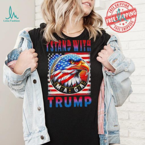 I stand with Trump Maga America flag shirt