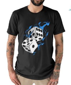 Icy Flaming Dice Graphic Tee Shirt