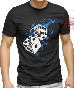 Icy Flaming Dice Graphic Tee Shirt