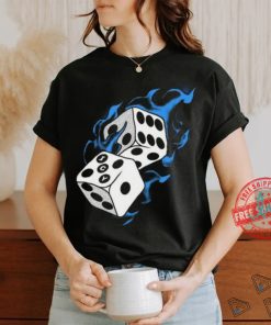 Icy Flaming Dice Graphic Tee Shirt