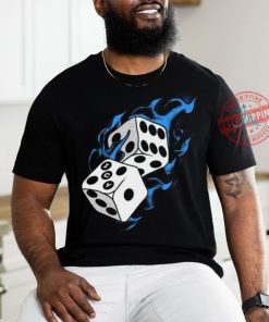 Icy Flaming Dice Graphic Tee Shirt