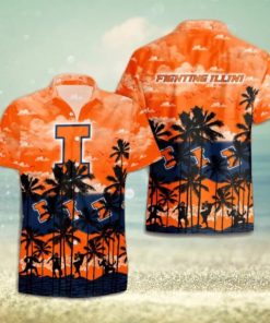 Illinois Fighting Illini Palms Tree Hawaiian Shirt