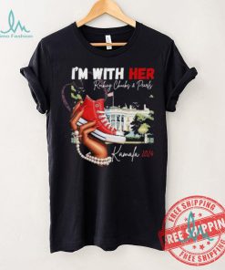 I’m With Her Rocking Chucks And Pearls Kamala Harris 2024 Boot And America White House T shirt