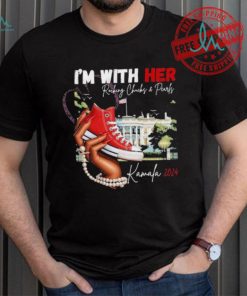 I’m With Her Rocking Chucks And Pearls Kamala Harris 2024 Boot And America White House T shirt