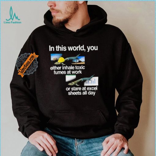 In This World You Either Inhale Toxic Fumes At Work Or Stare At Excel Sheets All Day shirt