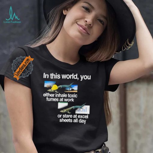 In This World You Either Inhale Toxic Fumes At Work Or Stare At Excel Sheets All Day shirt