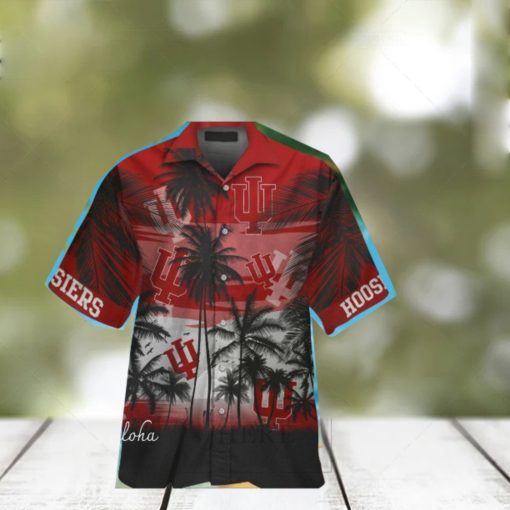 Indiana Hoosiers Short Sleeve Button Up Tropical Hawaiian Shirt