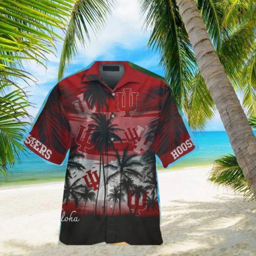 Indiana Hoosiers Short Sleeve Button Up Tropical Hawaiian Shirt