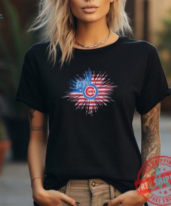 Iowa Chicago Cubs logo USA fireworks shirt