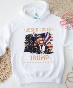 Jesus loves Donald Trump 2024 fist rally Trump rally 2024 USA flag shirt