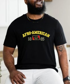 Jhilikeye wearing afro American heritage flag 1865 T shirt