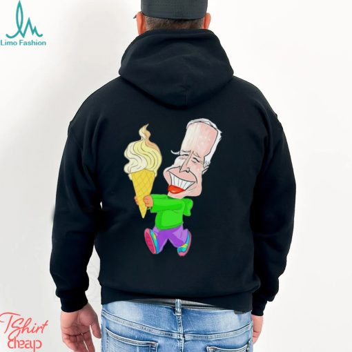 Joe Biden eating ice cream funny art shirt