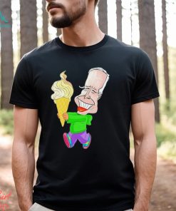 Joe Biden eating ice cream funny art shirt