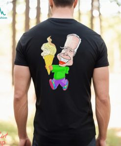 Joe Biden eating ice cream funny art shirt