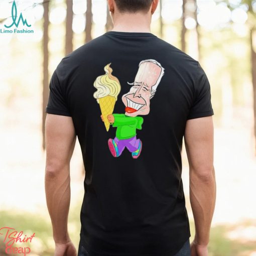 Joe Biden eating ice cream funny art shirt