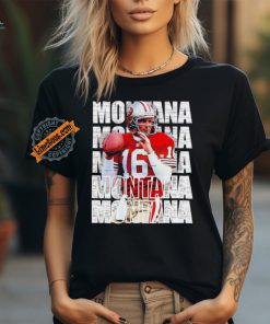 Joe Montana 16 San Francisco 49ers football graphic shirt
