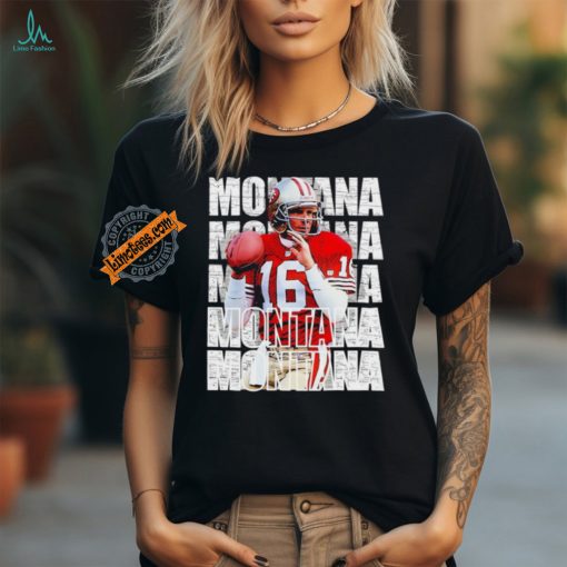 Joe Montana 16 San Francisco 49ers football graphic shirt