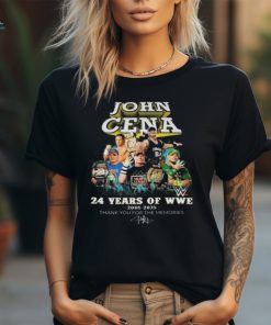 John cena wwe legend 24th anniversary 2001 2025 thank you signature shirt, hoodie, sweater, long sleeve and tank top John cena wwe legend 24th anniversary 2001 2025 thank you signature shirt