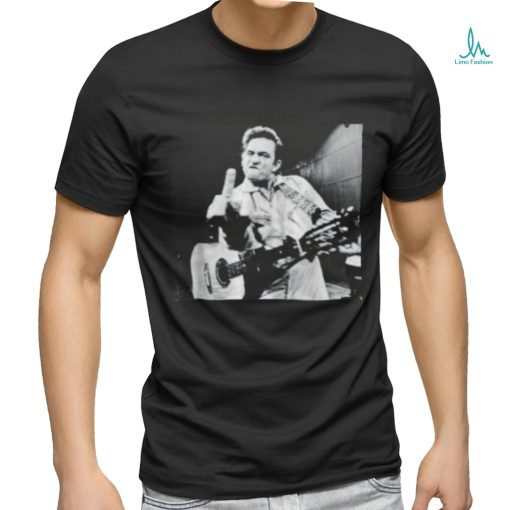 Johnny Cash Flipping off shirt