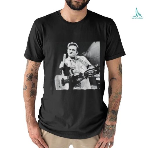 Johnny Cash Flipping off shirt
