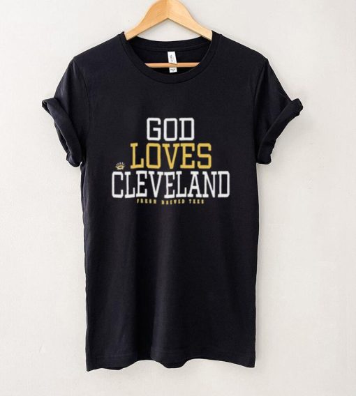 Julie Donuts Wearing God Loves Cleveland Fresh Brewed Shirt