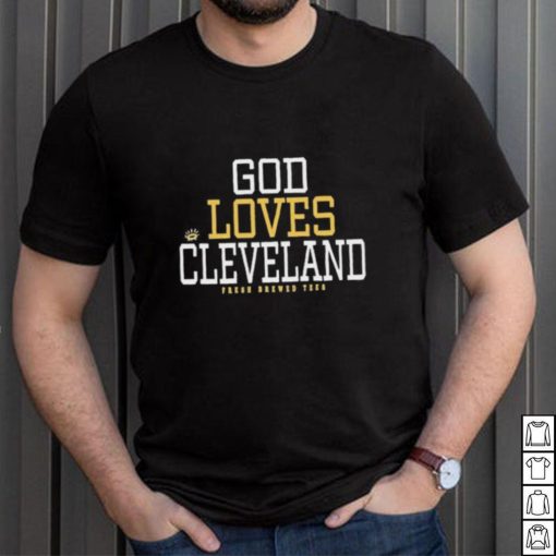 Julie Donuts Wearing God Loves Cleveland Fresh Brewed Shirt